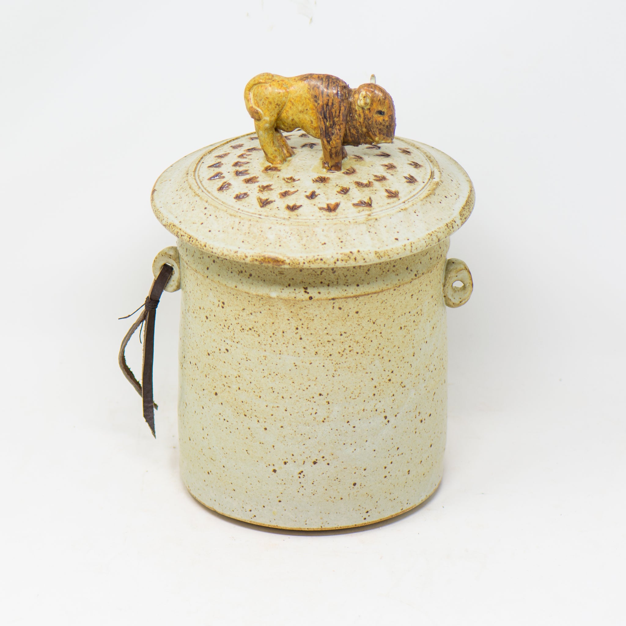 Lidded Buffalo Crock