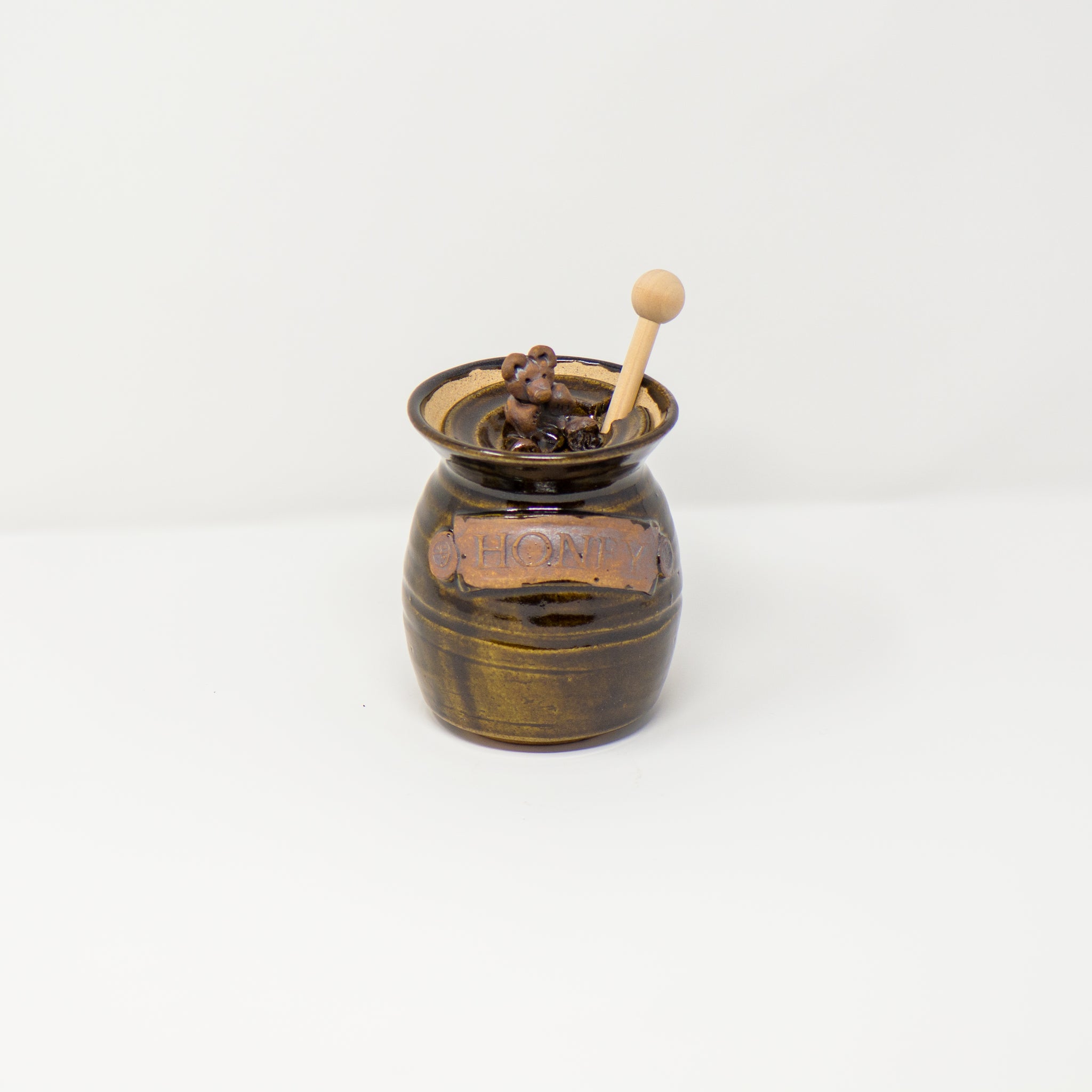 Honey Bear Jar with Wooden Dipper