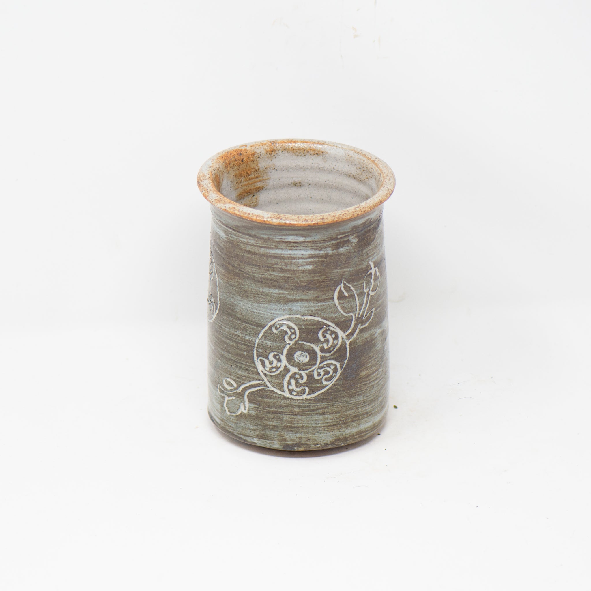 Short Umber Indigo Cork Jar