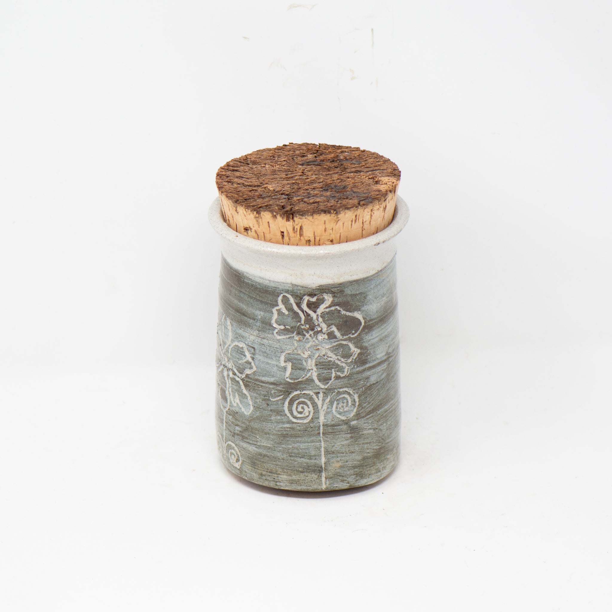 Short Umber Indigo Cork Jar