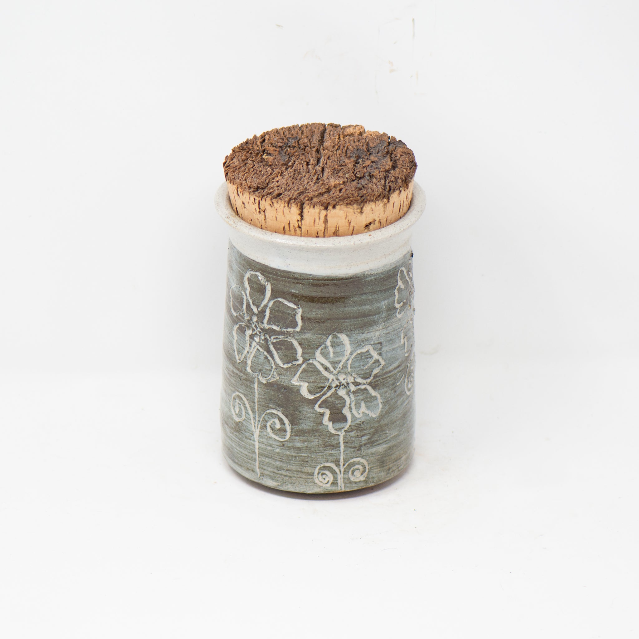 Short Umber Indigo Cork Jar
