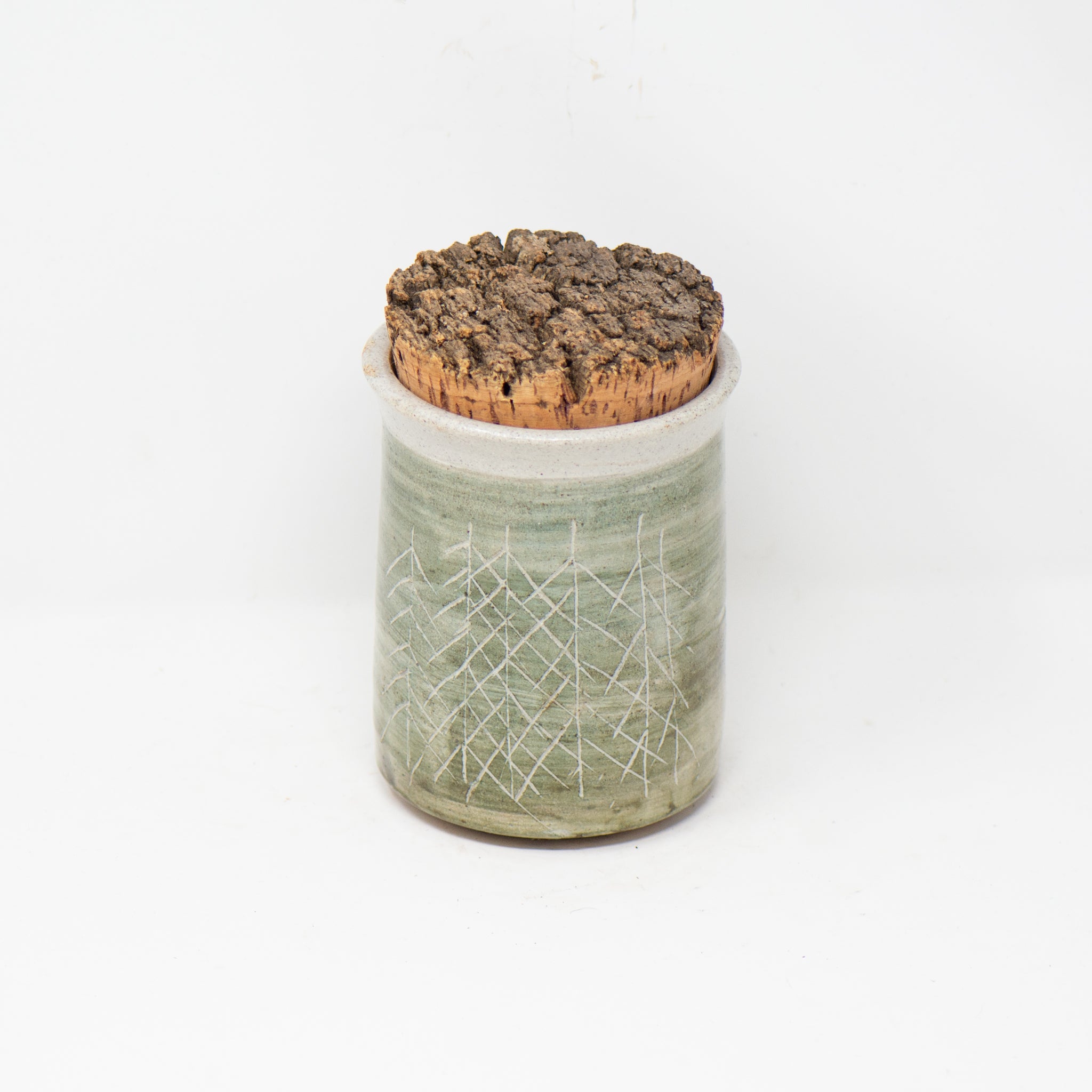 Short Umber Indigo Cork Jar