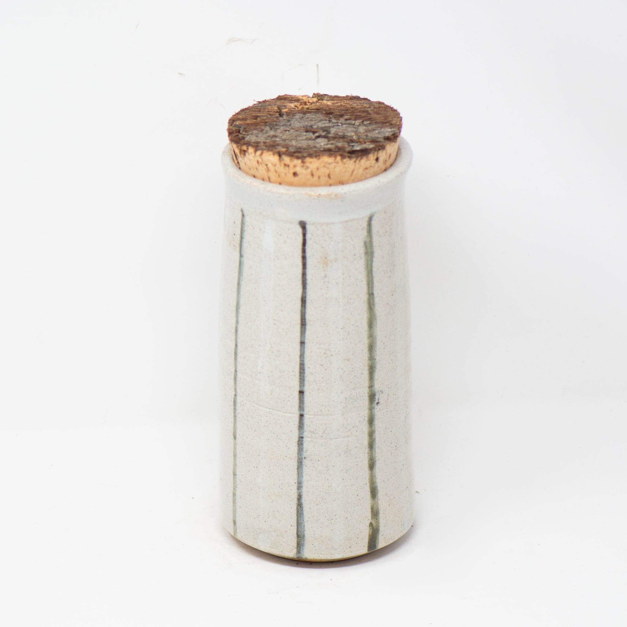 Tall Umber Indigo Corked Jar