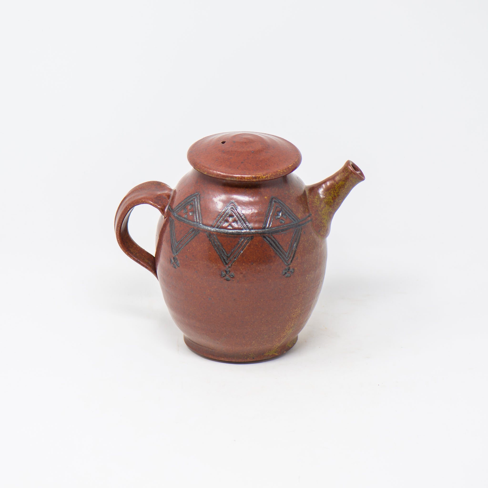 Red Handled Tea Pot