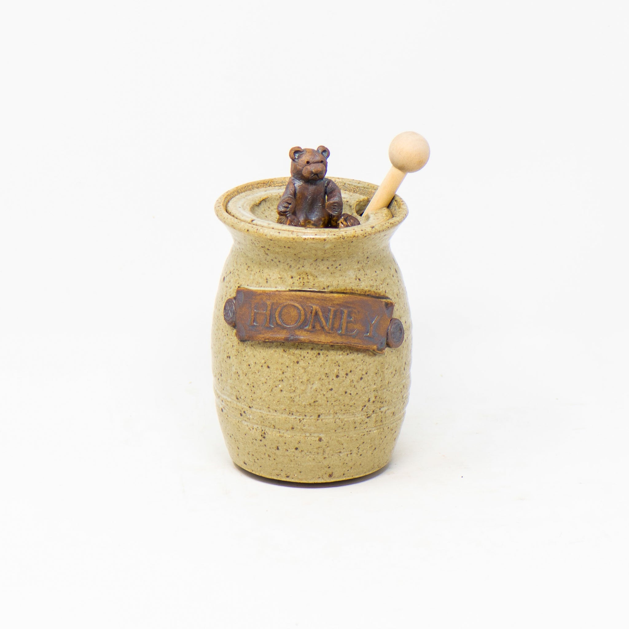 Honey Bear Jar with Wooden Dipper